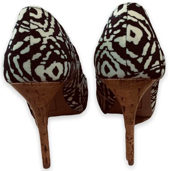 Christian siriano shoes heels 4.5” cork heels cork insole fabric uppers suze 8.5 - Picture 2 of 6